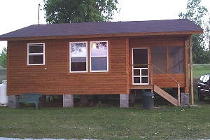 One of the comfortable fully equipped cabins at Fishermans Landing on Black Lake
